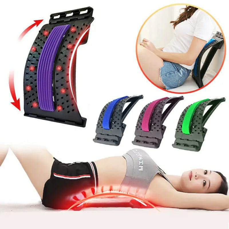 Magnetotherapy Multi-level Adjustable Back Massager Stretcher Waist Neck Fitness Lumbar Cervical Spine Support Pain Relief