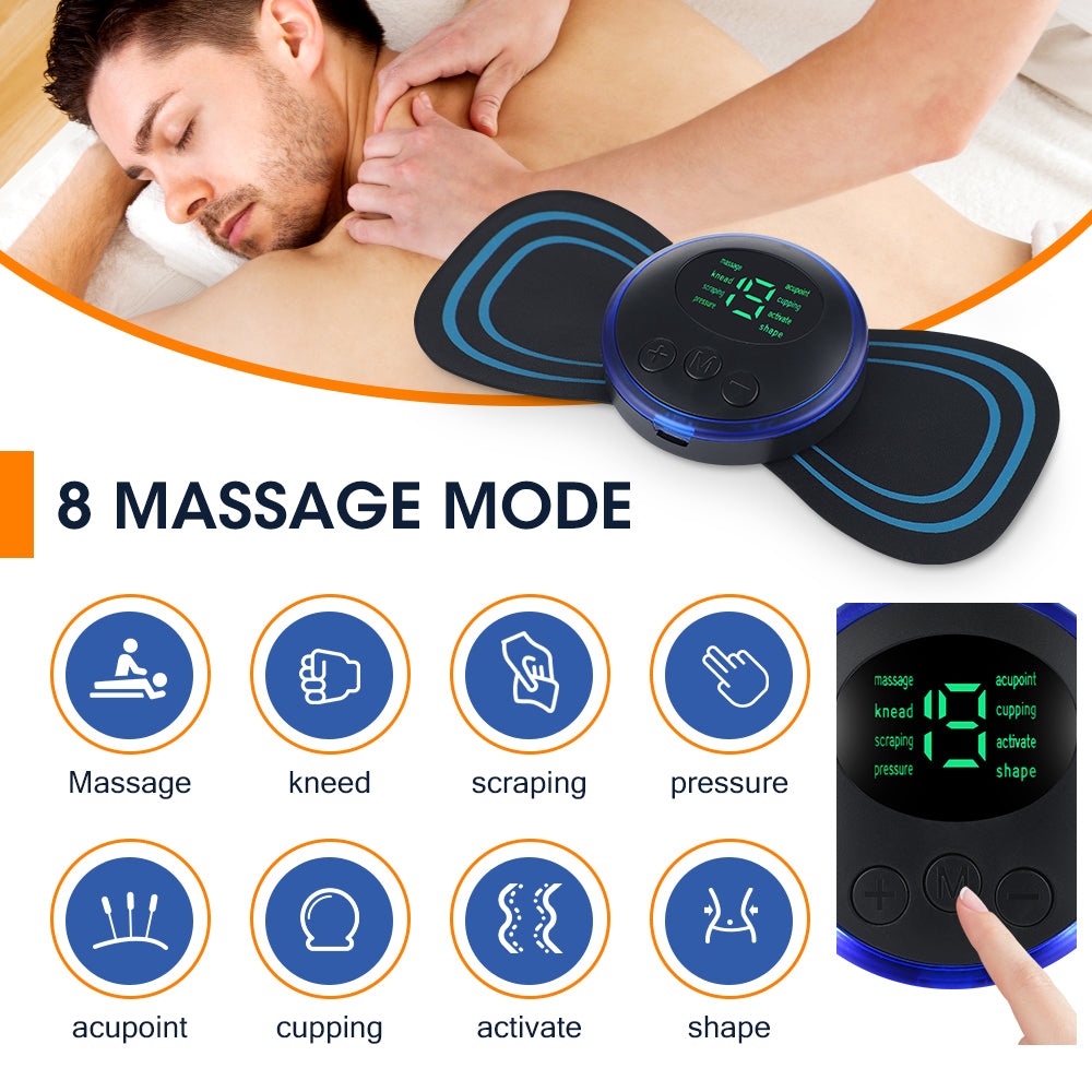 Portable Neck Massager Mini Electric Convenient Intelligent Cervical Massage Sticker Meridian Muscle Relief Pain