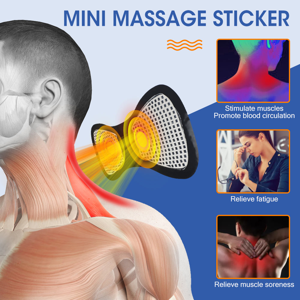 Portable Neck Massager Mini Electric Convenient Intelligent Cervical Massage Sticker Meridian Muscle Relief Pain