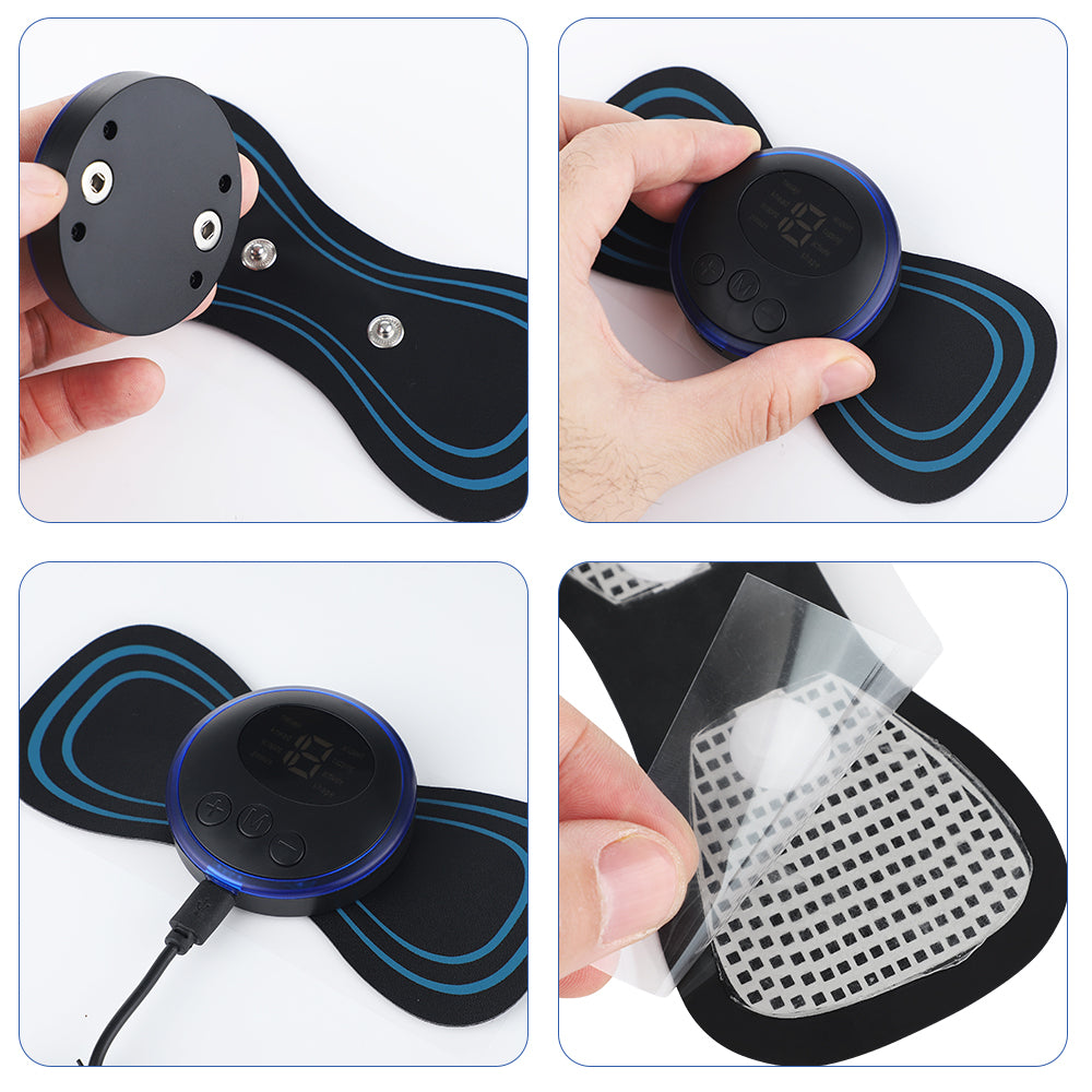 Portable Neck Massager Mini Electric Convenient Intelligent Cervical Massage Sticker Meridian Muscle Relief Pain