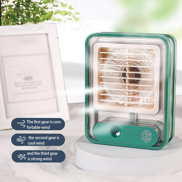 Portable Desktop Air Conditioner Usb Mini Air Cooler Fan Water Cooling Fan With 3 Speed Spray Humidifier Purifier For Car Home Rechargeable(random Color )